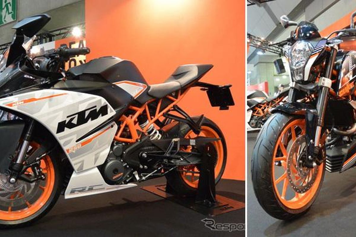 KTM RC250 dan Duke 250 dipamerkan di Tokyo Motorcycle Show 2015.