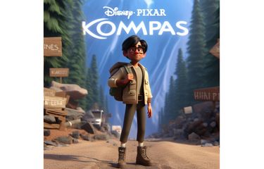 Contoh poster Disney Pixar AI.