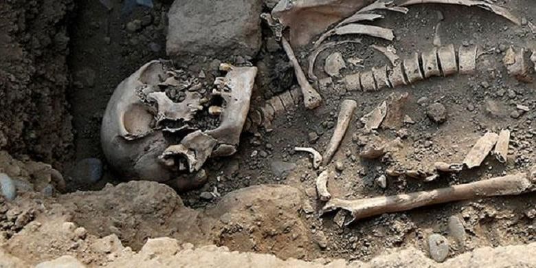 Kerangka manusia korban pembantaian 6.000 tahun lalu ditemukan di Perancis Timur, Selasa (7/6/2016).