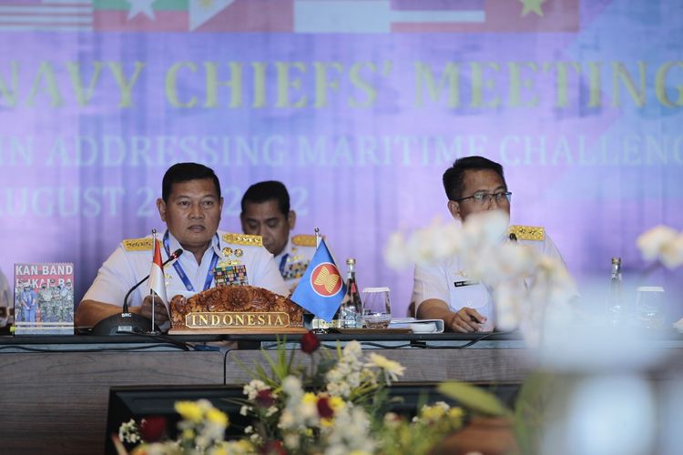 Kepala Staf Angkatan Laut (KSAL) Laksamana Yudo Margono dalam pertemuan ASEAN Navy Chief’s Meeting (ANCM) ke-16 di Nusa Dua, Bali, Senin (22/8/2022).