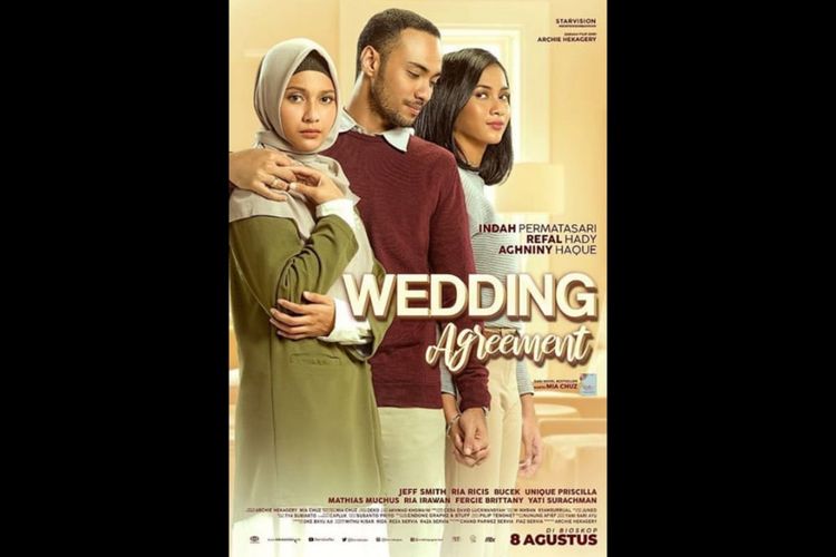 Poster film Wedding Agreement (2019), dibintangi Indah Permatasari dan Refal Hady.