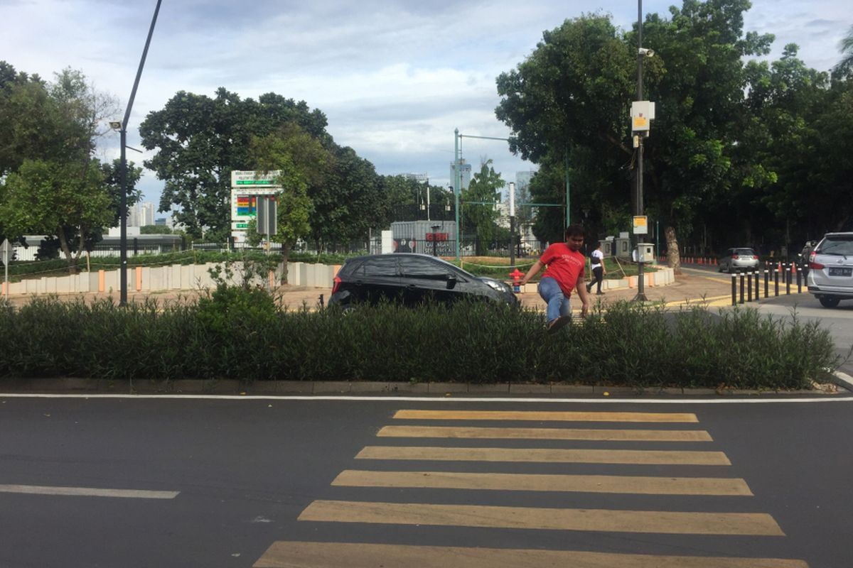 Zebra cross di GBK, Istora Senayan, Jakarta Pusat, Sabtu (15/12/2018).