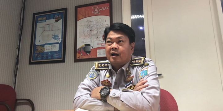 Kepala Dinas Perhubungan DKI Jakarta Andri Yansyah di kantornya, Jalan Taman Jatibaru, Senin (9/4/2018). 