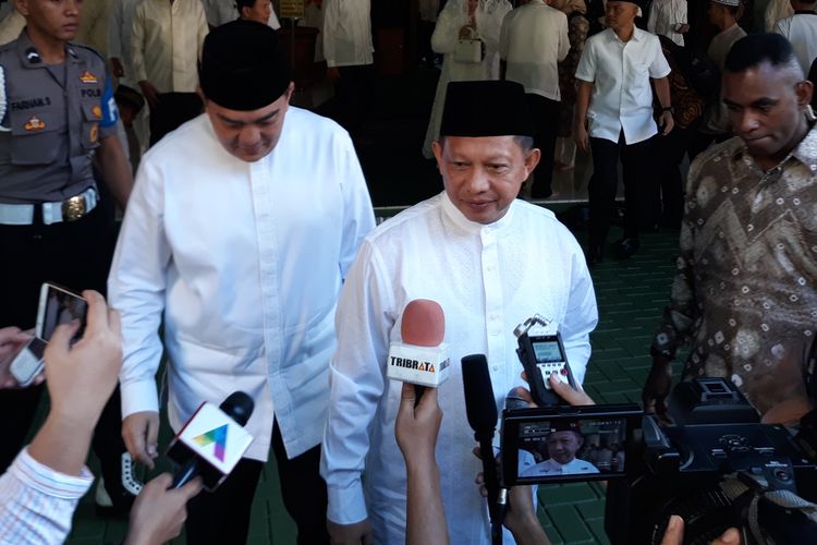 Kapolri Jenderal Tito Karnavian di Masjid Mabes Polri, Jakarta, Rabu (5/6/2019).