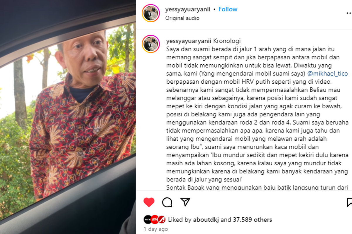 Pengemudi Honda HR-V nekat lawan arah dan ngaku sebagai Ketua Pemuda Pancasila.