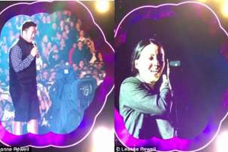 Seorang pria dari Indonesia, Leonardo Tano (31), mendapat kesempatan untuk melamar kekasihnya, Felicia Lie (26), di atas panggung konser grup band Coldplay yang digelar di Etihad Stadium, Melbourne, Australia, Jumat (9/12/2016) waktu setempat.