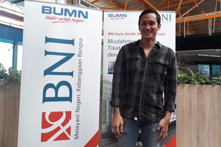Tora Sudiro menghadiri peresmian Stasiun BNI City, Jakarta Pusat, Senin (8/1/2018).