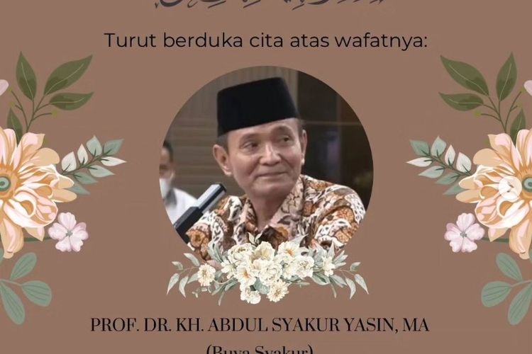 KH Syakur Yasin atau akrab disapa Buya Syakur, meninggal dunia di Cirebon, Jawa Barat, Rabu (17/1/2024).