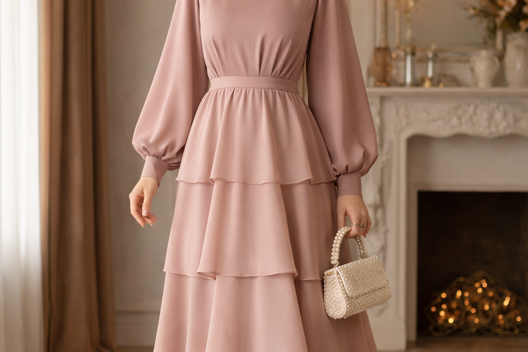 Tren gamis lebaran berlayer