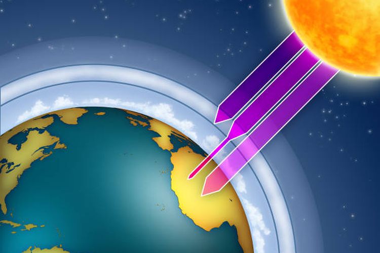 ilustrasi pengertian dan fungsi lapisan ozon.