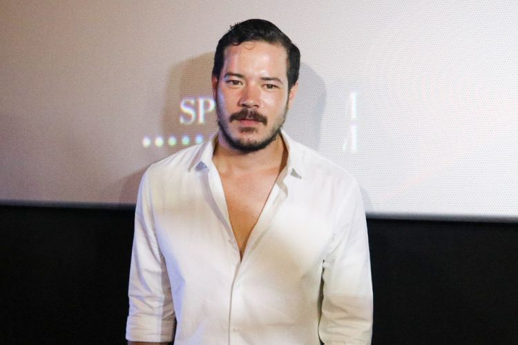 Artis peran Zack Lee dalam sesi wawancara di Gala Premiere Film Jaga Pocong di CGV Grand Indonesia, Thamrin, Jakarta Pusat, Senin (22/10/2018).