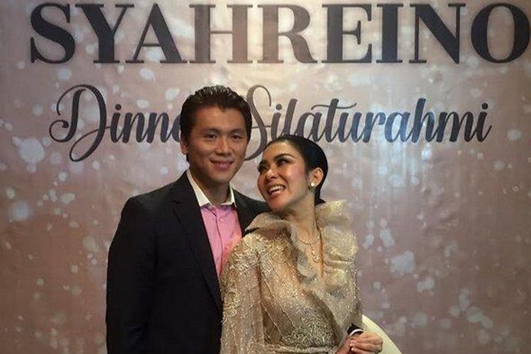 Reino Barack dan Syahrini saat ditemui di Hotel Four Seasons Jakarta Selatan, Jumat (3/5/2019)