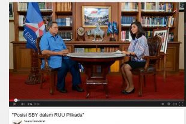 Ketua Umum Partai Demokrat Susilo Bambang Yudhoyono dalam wawancara Suara Demokrat di youtube