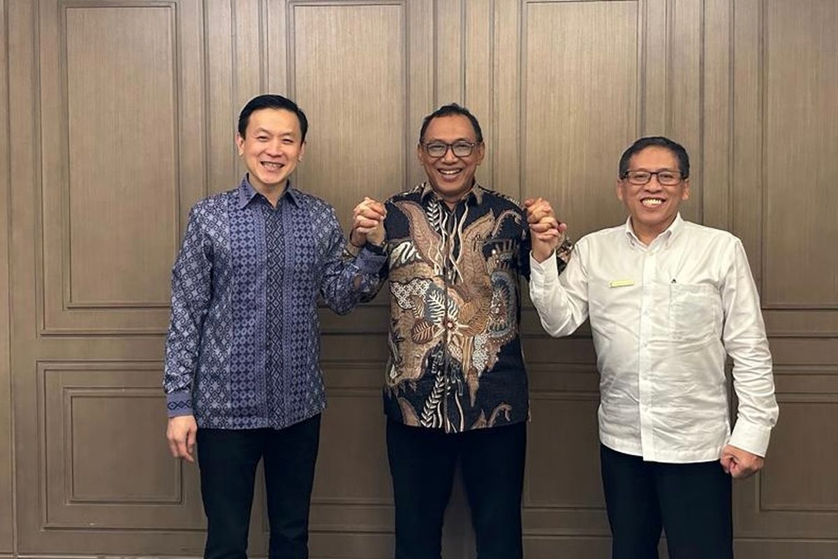 Pertemuan antara PT Krakatau Steel Tbk (KRAS), PT Chandra Asri Petrochemical Tbk dan Pemerintah Kota Cilegon membahas pembangunan pelabuhan di Kota Cilegon, Rabu (8/3/2023)