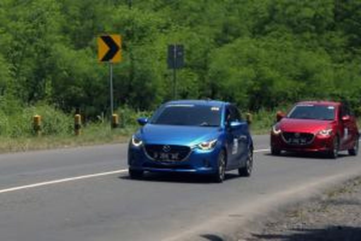 All-New Mazda2 diuji keiritannya menghabiskan 44 liter bahan bakar.