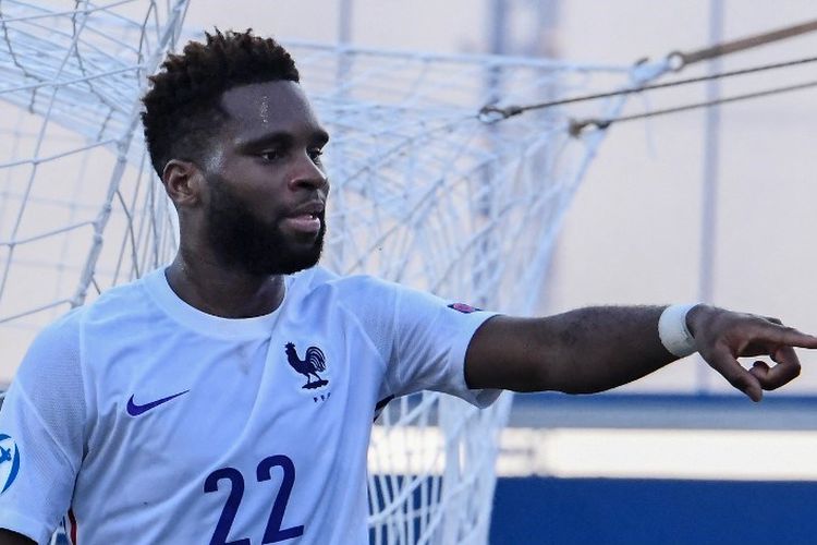 Odsonne Edouard saat membela timnas Perancis U-21 kontra Islandia di Stadion Alcufer, pada 31 Maret 2021 lalu. Kini ia adalah penyerang baru Crystal Palace.