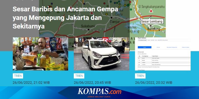 [POPULER TREN] Sesar Baribis dan Ancaman Gempa yang Mengepung Jakarta - Kompas.com - KOMPAS.com