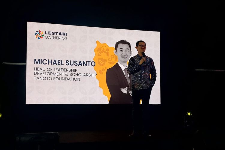 Head of Leadership Development & Scholarship Tanoto Fondation Michael Susanto dalam acara Lestari Gathering, di Palmerah, Jakarta, Kamis (6/6/2024).