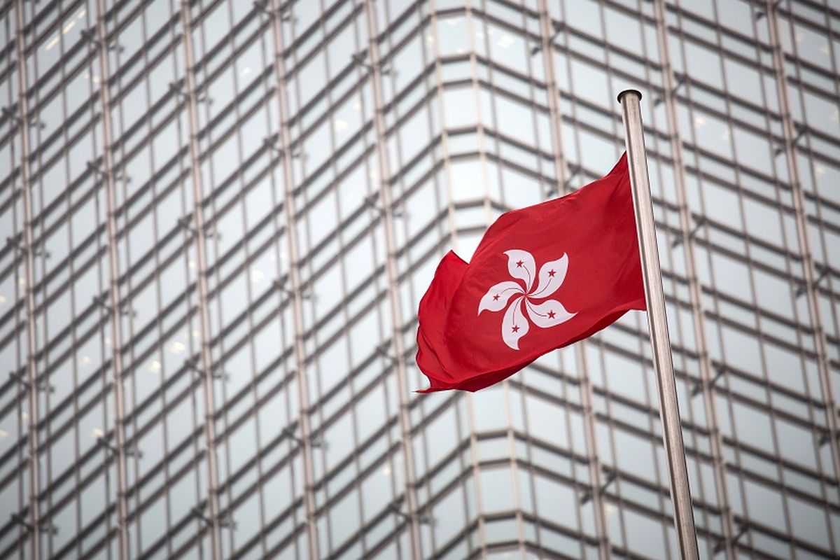 Ilustrasi bendera Hong Kong.