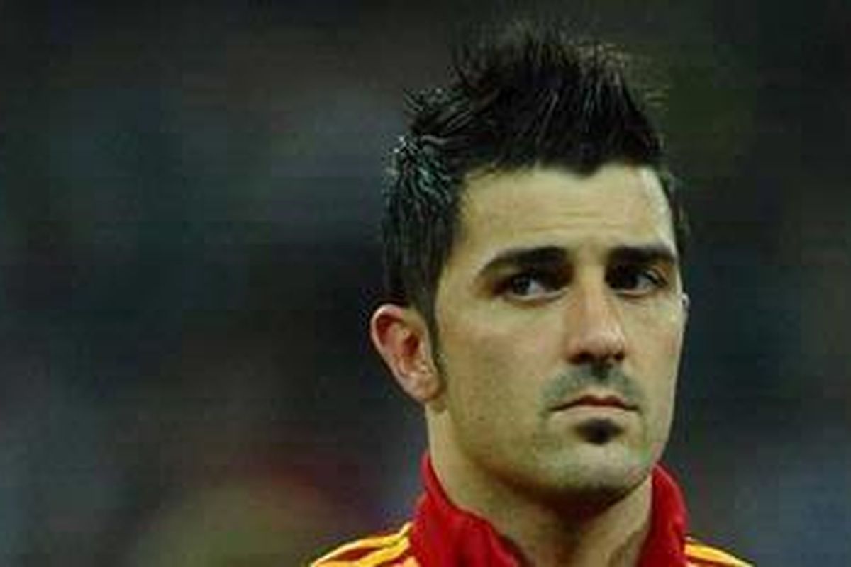 Penyerang Barcelona dan timnas Spanyol, David Villa.