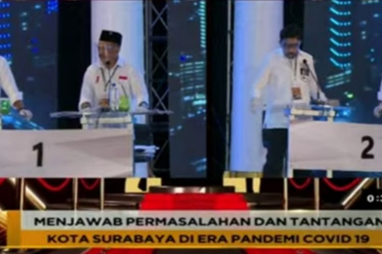 Debat publik Pilkada Surabaya 2020 putaran pertama, Rabu (4/11/2020) malam.