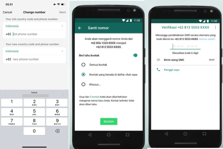 Ilustrasi cara ganti nomor WhatsApp tanpa mengubah akun.