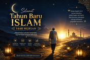 30 Prompt AI Kartu Ucapan Selamat Tahun Baru Islam 1448 H untuk Dibagikan di Media Sosial