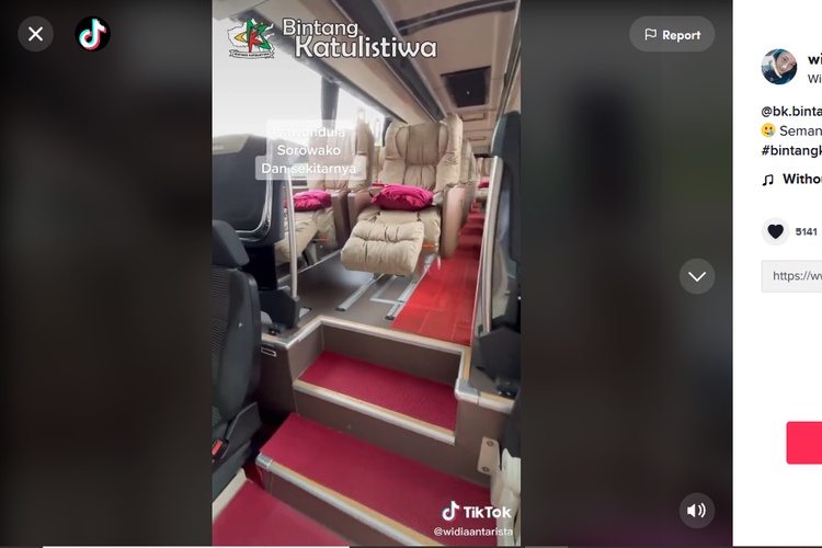 Bus Bintang Katulistiwa dengan kabin super mewah di Makassar