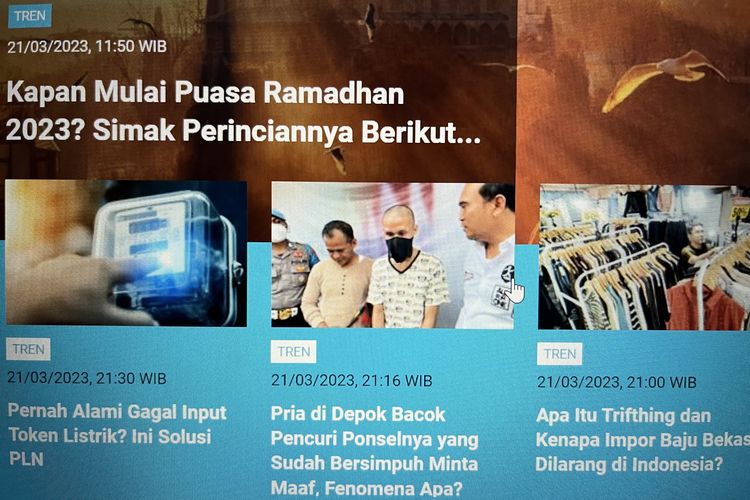 Berita populer Tren 21-22 Maret 2023.