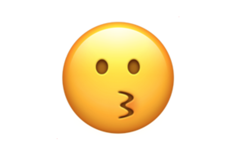Ilustrasi emoji wajah mencium.
