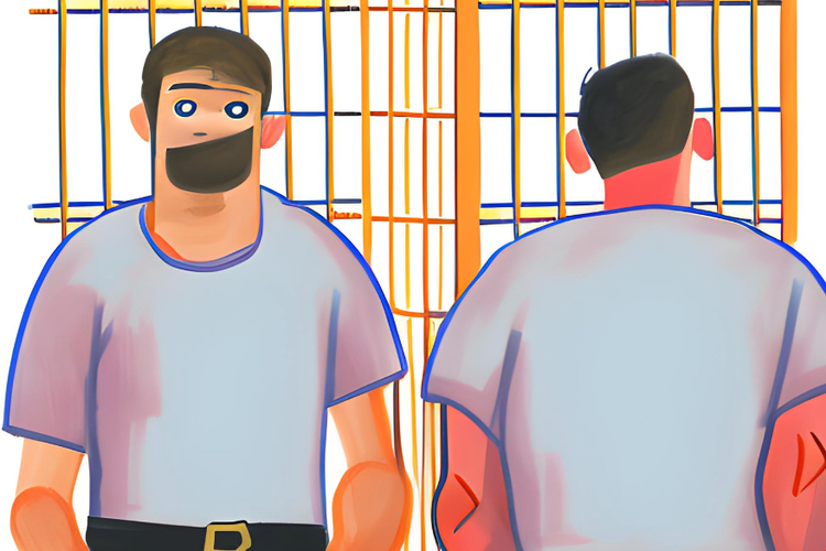 Ilustrasi dua pria di dalam penjara