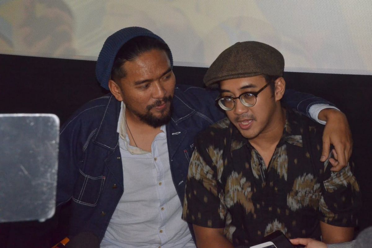 Dimas Danang dan Imam Darto saat diwawancarai usai Gala Premier film PSP: Gaya Mahasiswa di Lotte Shopping Avenue, Kuningan, Jakarta Selatan, Sabtu (26/1/2019).