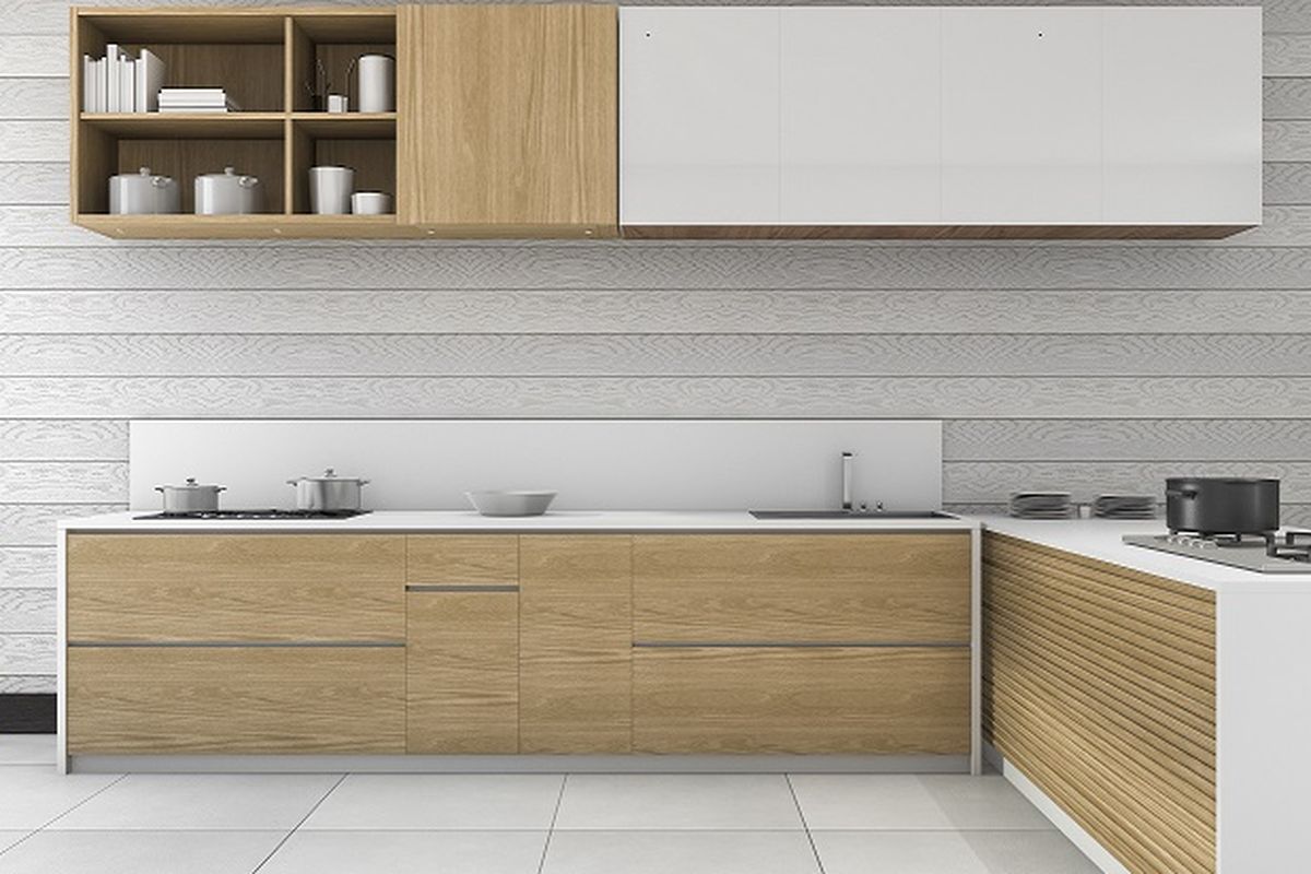 Ilustrasi dapur tipe L