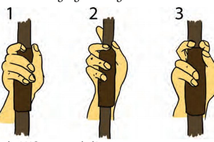 Ilustrasi cara memegang lembing pada olahraga lempar lembing