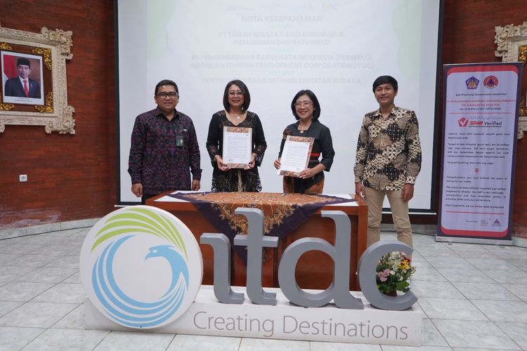 ITDC menandatangani nota kesepahaman dengan PT Angkasa Pura Hotel (APH) dan PT Taman Wisata Candi Borobudur, Prambanan, dan Ratu Boko (TWC), pada Kamis (01/12/2022).