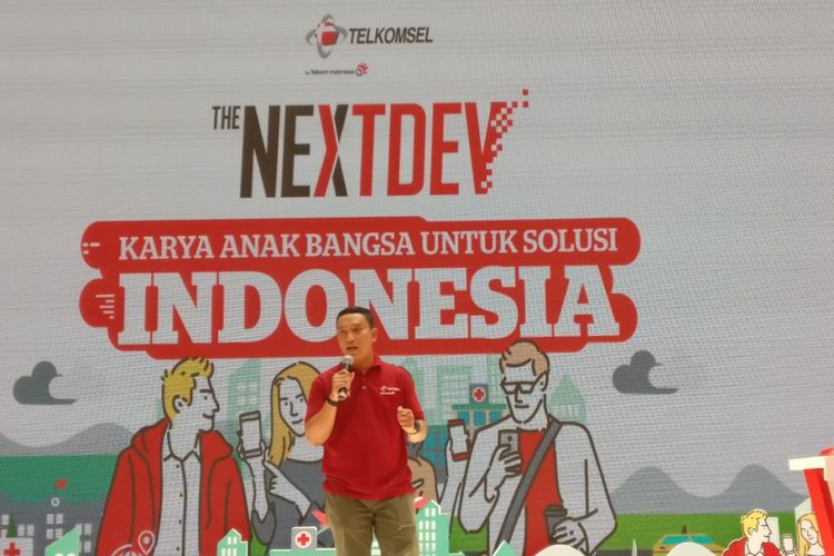 Ketut Anom Jatmika, Manager Youth and Community Jawa Barat PT. Telkomsel, dalam memberikan pemaparan soal The NextDev, Sabtu (9/9/2017)