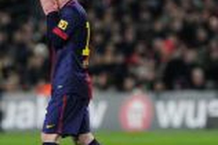 Penyerang Barcelona, Lionel Messi.