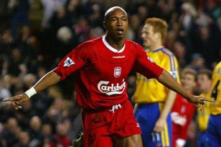 Pemain Senegal El Hadji Diouf saat masih berseragam Liverpool.