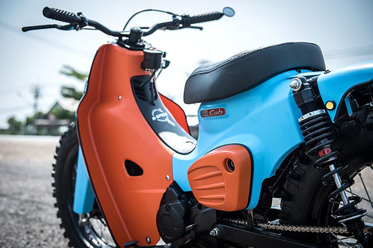 Motor custom Honda Super Cub bergaya scrambler garapan K-Speed