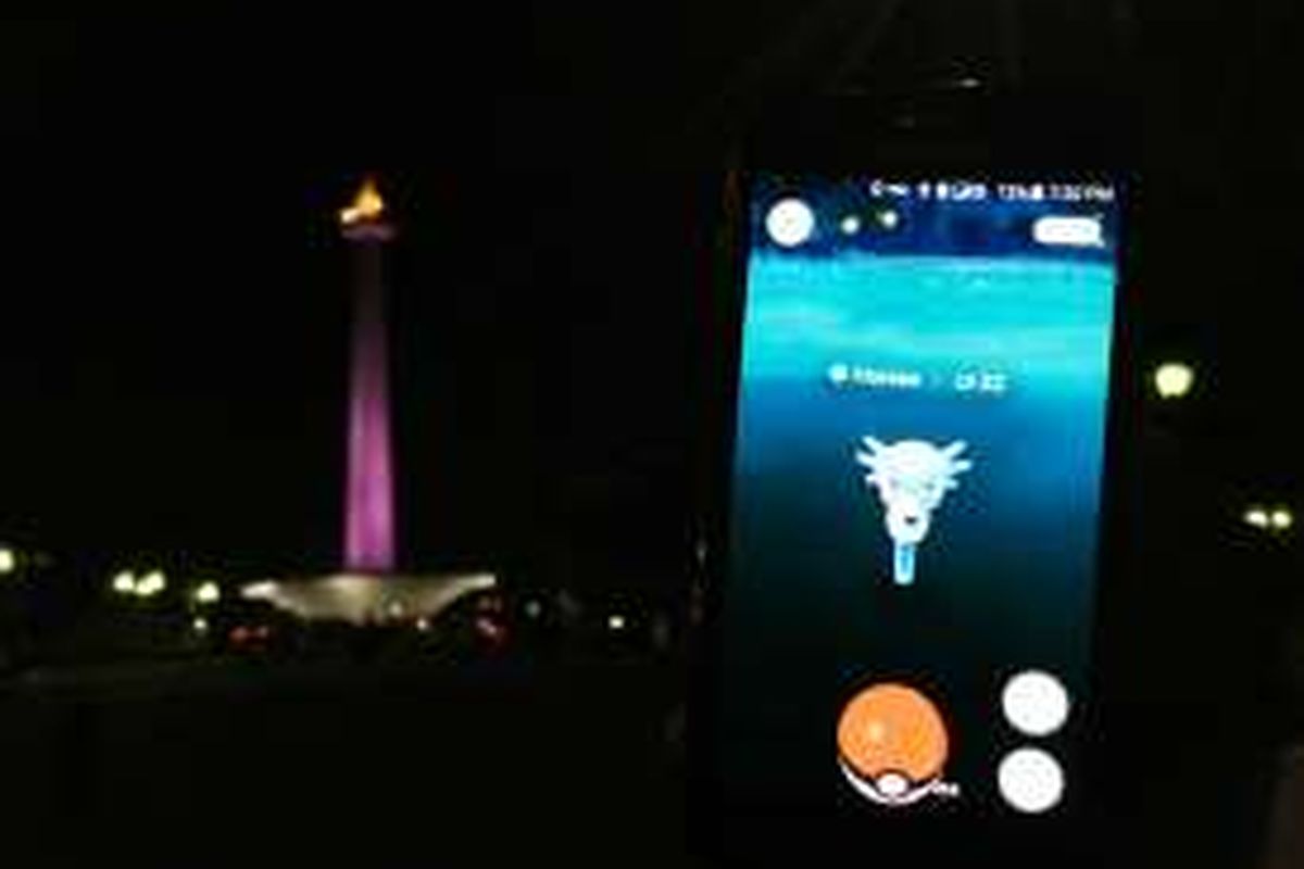Kawasan Monumen Nasional (Monas), Jakarta Pusat jadi salah satu tempat wisata untuk main Pokemon Go.