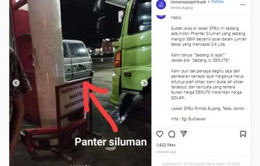 Isuzu Panther yang diduga untuk menimbung solar.