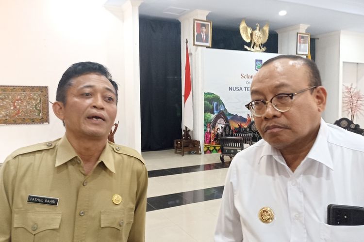 Bupati Lombok Tengah Pathul Bahri dan Pj Gubernur NTB Gita Ariadi saat ditemui di Pendopo Gubernur NTB, Senin (13/11/2023).