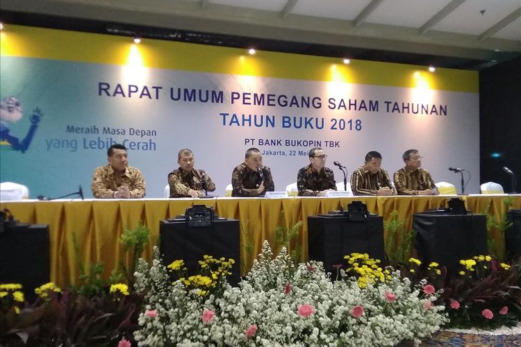 Rapat Umum Pemegang Saham Bank Bukopin Tahun 2018 di Jakarta, Rabu (22/5/2019).