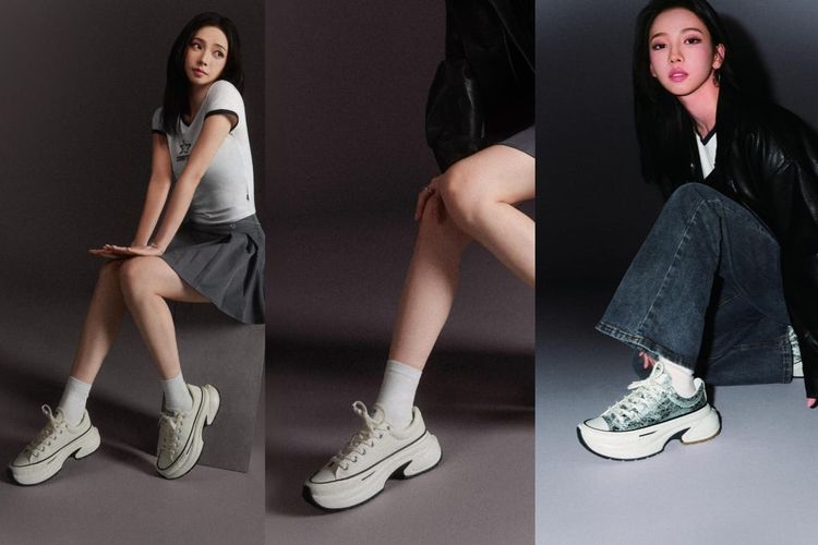 Karina aespa Tampil Edgy dengan Sneakers Chunky yang Bikin Kaki Jenjang