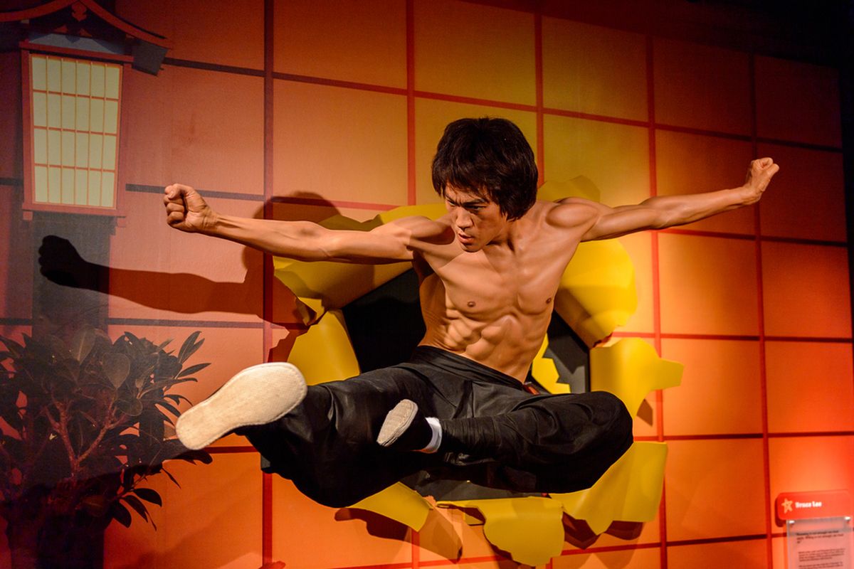 Patung Bruce Lee di Madame Tussauds Museum, San Francisco, Oktober 2015.