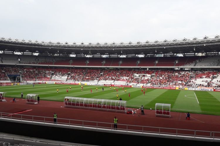 Laga lanjutan Piala AFC antara Persija Jakarta vs Ceres Negros di Stadion Utama Gelora Bung Karno, Jakarta, Selasa (23/4/2019) sore.