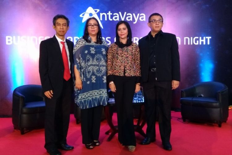 Jejeran direksi agen perjalanan Antavaya dalam acara jumpa pers Business Partners Appreciation Night, Jumat (10/11/2017).
