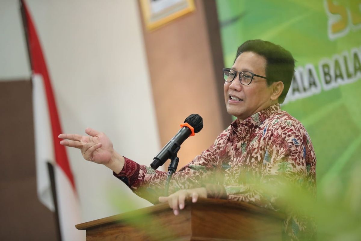Menteri Desa, Pembangunan Daerah Tertinggal, dan Transmigrasi (Mendes PDTT) Abdul Halim Iskandar atau Gus Menteri saat meresmikan pembukaan Rakor dan Serah Terima Jabatan Kepala Balai Besar dan Pemberdayaan Masyarakat Desa, Rabu (16/6/2021).