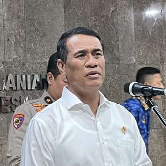 Mentan Andi Amran Sulaiman dalam konpers di Kementan, Jakarta Selatan, Kamis 17 April 2025.