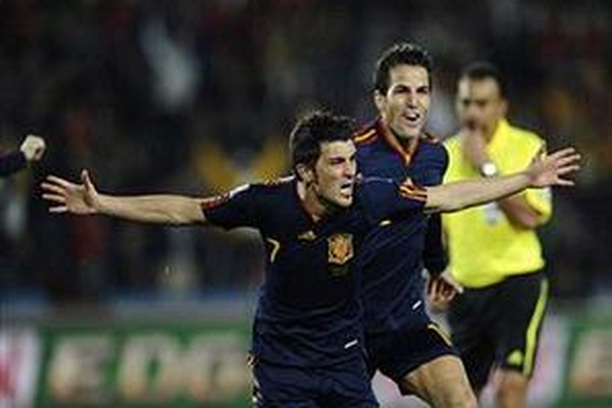 Striker Spanyol dan Barcelona, David Villa.